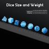 DNDND Gemstone Dice Set 7 PCS Aquamarine Dice with Gift Case for DND Dungeons and Dragon Tabletop Game (Blue Cat's Eye) view 4