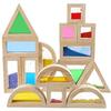 Large Wooden Building Blocks for Toddlers Baby Kids 16 Pcs Rainbow Blocks Geometry Sensory Stacking Construction Toys Set Colorful Preschool Learning Educational Toys for Boys & Girls view 1