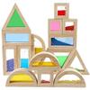 Large Wooden Building Blocks for Toddlers Baby Kids 16 Pcs Rainbow Blocks Geometry Sensory Stacking Construction Toys Set Colorful Preschool Learning Educational Toys for Boys & Girls view 2
