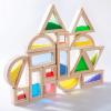 Large Wooden Building Blocks for Toddlers Baby Kids 16 Pcs Rainbow Blocks Geometry Sensory Stacking Construction Toys Set Colorful Preschool Learning Educational Toys for Boys & Girls view 4