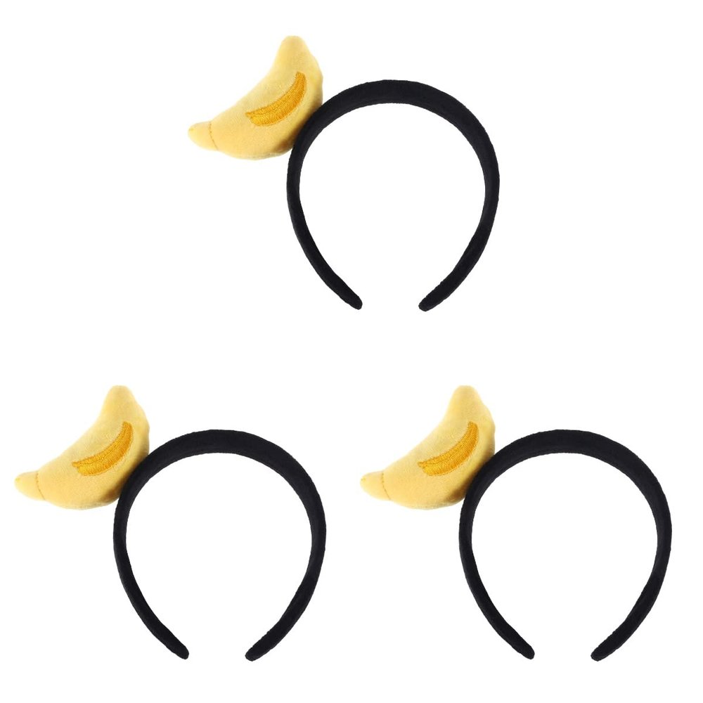 PRETYZOOM Banana Headband Plush Fruit Hair Hoop Party Cosplay Headwear Kids Birthday Costume Accessory