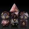 Gemstone D&D Dice DNDND 7 PCS Purple Cat's Eye Dice with Gorgeous Gift Case for DND Dungeons and Dragon Table Game (Purple Cat's Eye) view 1
