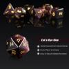 Gemstone D&D Dice DNDND 7 PCS Purple Cat's Eye Dice with Gorgeous Gift Case for DND Dungeons and Dragon Table Game (Purple Cat's Eye) view 3