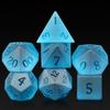 Glass DND Dice, DNDND 7 Piece Dark Blue Glass Dice Set with Great Gift Box for Dungeons and Dragon DND Tabletop Game (Blue) view 1
