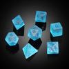 Glass DND Dice, DNDND 7 Piece Dark Blue Glass Dice Set with Great Gift Box for Dungeons and Dragon DND Tabletop Game (Blue) view 2