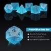 Glass DND Dice, DNDND 7 Piece Dark Blue Glass Dice Set with Great Gift Box for Dungeons and Dragon DND Tabletop Game (Blue) view 3