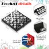 Magnetic Travel Chess Set Mini Fun Checkers with Portable Folding Chess Board Educational Toys for Family Board Games Christmas Party Favors Gifts, 2 Pcs view 2