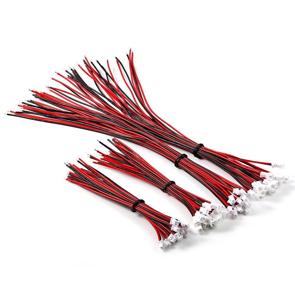 Chanzon 30Pairs Jst1.25mm 2 Pin Micro Plug Connector with 10cm and 20cm UL1007 Tinned Copper Wire.