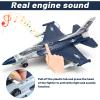 Fighter Jet, Diecast Metal Pull Back Airplane Toy with Flashing Lights and Sounds, Military Plane Model for 3-12 Years Old Boys Birthday (Holder Included) view 2