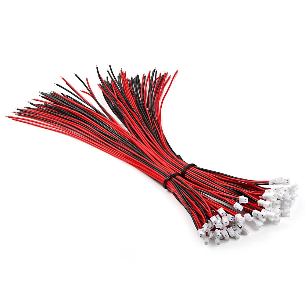 Chanzon 30 Pairs Jst1.25 mm 2 Pin Micro Plug Connector with 200mm UL1007 Tinned Copper Wire
