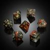 Bloodstone DND Dice Set DNDND 7 PCS Natural Stone D&D Dice with Gorgeous Gift Case for Dungeons and Dragon Tabletop Game (Bloodstone) view 2