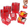 Toddmomy 20 pcs mini Shopping Baskets: mini red Plastic Shopping carts Grocery Baskets with Handles for Kids Party Favors Dool House Ornament, Red view 1