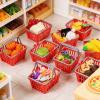 Toddmomy 20 pcs mini Shopping Baskets: mini red Plastic Shopping carts Grocery Baskets with Handles for Kids Party Favors Dool House Ornament, Red view 3