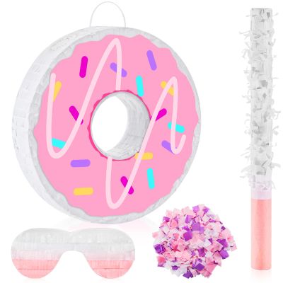 Lewtemi Piata Party Decorations with Stick Blindfold and Confetti for Party Decorations Centerpiece, Photo Prop, Birthday, Funny Anniversary(Donut)
