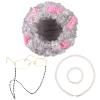 URATOT 5 Pieces Halloween Old Lady Wig Costume Set Grandma Wig Hair Rollers Glasses Chain Necklace Bracelet view 1