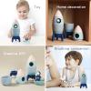 JETMHH Silicone Rocket Stacking Toy - Space Rocket Toy - Baby Teething Toys -Early Learning Stacking Tower Educational Learning Stacking Toys Nesting Toy for Early Educational for Infants (Blue) view 2