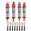 RC Car Shock Absorber Set, Front and Rear Metal Damper, 2.6 Inch Red, Compatible with 1/18 Scale RC Cars view 1
