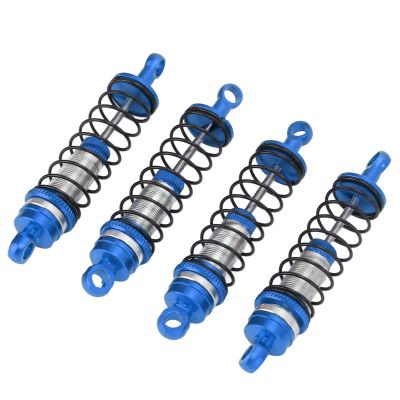 RC Car Front and Rear Shock Absorber Set, 66mm Metal Damper, Blue, Compatible with 1/18 Scale RC Cars