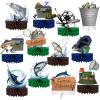 12 Pcs Fishing Decorations Gone Fishing Centerpieces Fish Party Decorations Honeycomb Party Supplies 3D Fishing Table Decor Fishing Birthday Party Supplies for Fathers Day Retirement Baby Shower view 1