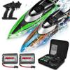 ALPHAREV RC Boat with Case R308MINI 2 Packs 20+ MPH Remote Control Boat for Pools and Lakes, 2.4 GHZ RC Boats for Adults and Kids view 1