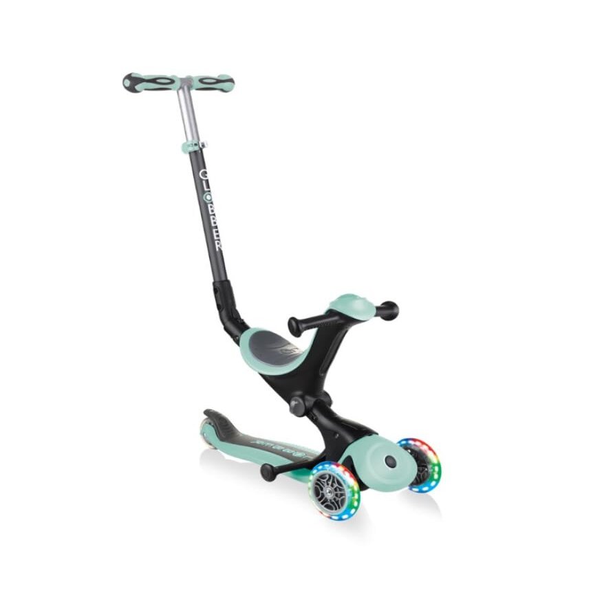 Globber Go-UP Deluxe Lights Glowing Wheels Vehicle Multifunction Scooter Ride 646-206 Mint
