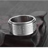 Mesnt Fidget Rings for Anxiety, Stainless Steel Great Compassion Mantra Fidget Ring for Stress Relieving for Men Silver, Size 9 view 3