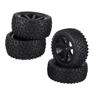 4pcs 1/10 RC Rubber Tyre Set Wheel Tires,RC Tires,Wheel Tyres Rubber Tire With Hubs,Truck Rubber Tyres for ZD Racing Buggy Crawler Car (Black), RC Tires, 4pcs 1/10 RC Rubber Tyre Set Wheel Tires