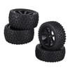 4pcs 1/10 RC Rubber Tyre Set Wheel Tires,RC Tires,Wheel Tyres Rubber Tire With Hubs,Truck Rubber Tyres for ZD Racing Buggy Crawler Car (Black), RC Tires, 4pcs 1/10 RC Rubber Tyre Set Wheel Tires view 1