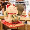 Lucky Cat Waving Arm,Lucky Cat,Solar Powered Waving Arm Fortune Cat, Adorable Waving Beckoning Fortune Lucky Cat Home Car Decor(Gold), Lucky Cat,Lucky Cat Waving Arm,Solar Powered Wavinfortune ca view 2