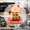 Lucky Cat Waving Arm,Lucky Cat,Solar Powered Waving Arm Fortune Cat, Adorable Waving Beckoning Fortune Lucky Cat Home Car Decor(Gold), Lucky Cat,Lucky Cat Waving Arm,Solar Powered Wavinfortune ca view 3