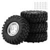 Pilipane RC Rubber Tyre Set Wheel Tires, RC Tires, 4Pcs Wheel Tyres Rubber Tire with Hubs, Truck Rubber Tyres for 1/10 Scale RC Crawler Truck Car, RC Tires, RC Rubber Tyre Set Wheel Tires, 4Pcs Whee view 1