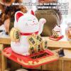 Lucky Cat Waving Arm , Lucky Cat , Solar Powered Waving Arm Fortune Cat , Adorable Waving Beckoning Fortune Lucky Cat Home Car Decor(White) , Lucky Cat , Lucky Cat Waving Arm , Solar Powered Wavinfortune c view 2