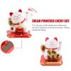 Lucky Cat Waving Arm , Lucky Cat , Solar Powered Waving Arm Fortune Cat , Adorable Waving Beckoning Fortune Lucky Cat Home Car Decor(White) , Lucky Cat , Lucky Cat Waving Arm , Solar Powered Wavinfortune c view 3