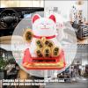 Lucky Cat Waving Arm , Lucky Cat , Solar Powered Waving Arm Fortune Cat , Adorable Waving Beckoning Fortune Lucky Cat Home Car Decor(White) , Lucky Cat , Lucky Cat Waving Arm , Solar Powered Wavinfortune c view 4