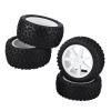 4pcs 1/10 RC Rubber Tyre Set Wheel Tires,RC Tires,Wheel Tyres Rubber Tire With Hubs,Truck Rubber Tyres for ZD Racing Buggy Crawler Car (White), RC Tires, 4pcs 1/10 RC Rubber Tyre Set Wheel Tires view 1