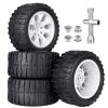 Pre-Glued GoHobby 1/10 RC Truck Tires 2.8" and 12mm Hex Wheels Fits for Traxxas Slash Rustler 4X4 Redcat Volcano EPX Pro Team Associated MT10 (Set of 4) view 1