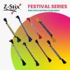 Zeekio Z-Stix Professional Juggling Flower Sticks-Devil Sticks and 2 Hand Sticks, Beginner Friendly - Festival Series (Banshee 17" HS 26" Stick, Blue Tie Dye) view 2