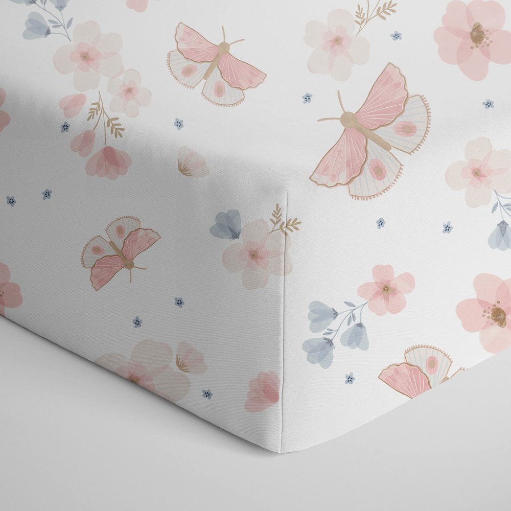 100% Cotton Jersey Crib Fitted Sheet - Fly Away - Ultra-Soft, Breathable, Fully Elasticized, Easy Care, Machine Washable for Toddler Mattress, Baby Crib, Nursery, Newborn, Boys & Girls