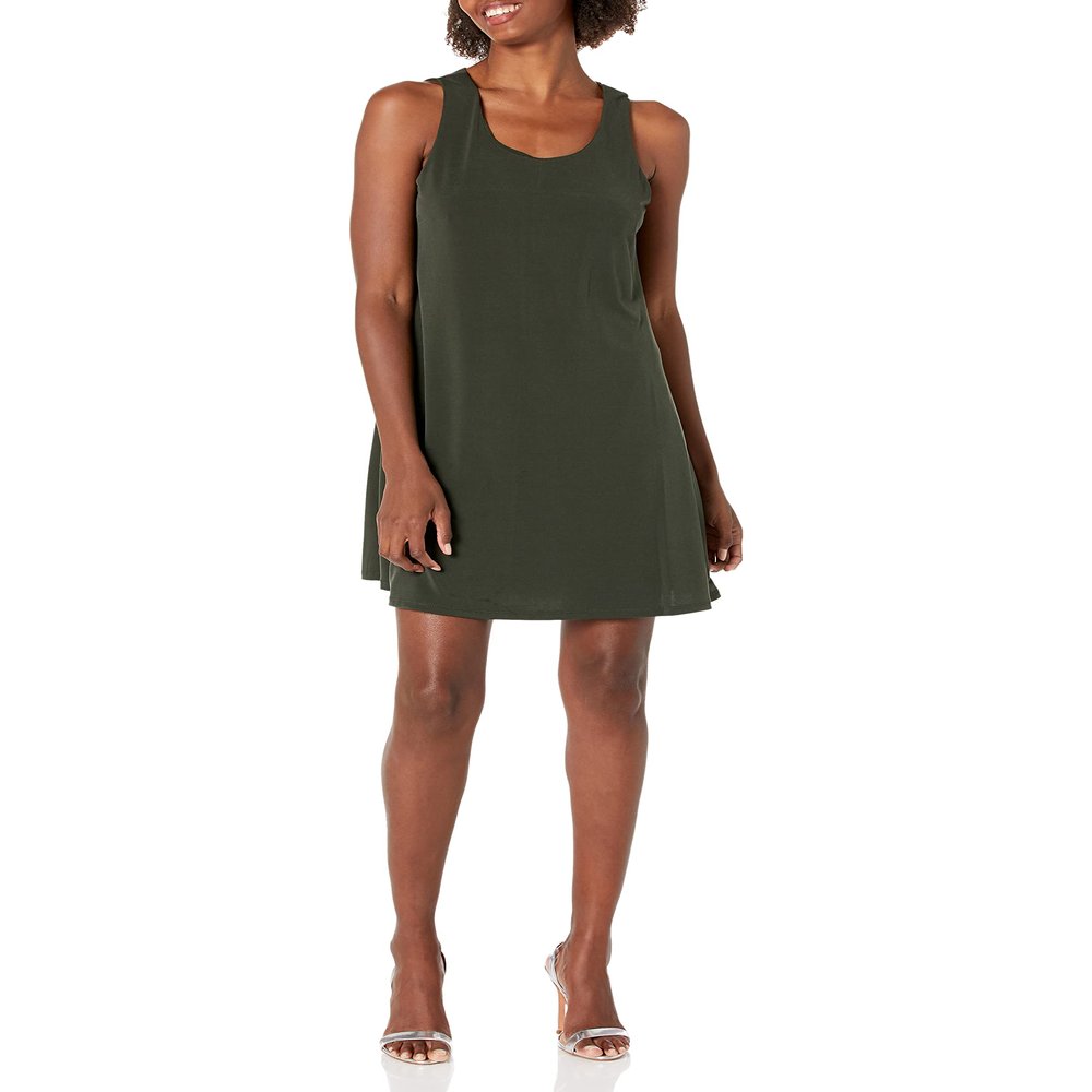 NINE WEST womens Jen Swing Business Casual Dress, Battle Green, Small US
