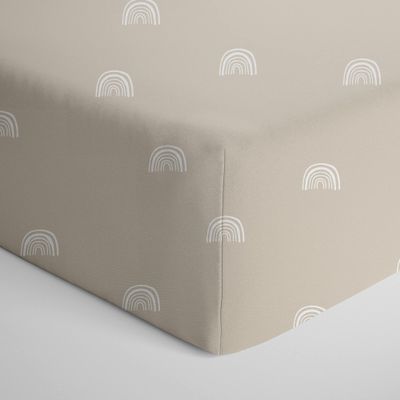 100% Cotton Jersey Crib Fitted Sheet - Rainbow - Ultra-Soft, Breathable, Fully Elasticized, Easy Care, Machine Washable for Toddler Mattress, Baby Crib, Nursery, Newborn, Boys & Girls