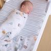 100% Cotton Jersey Crib Fitted Sheet - Blue Stripes - Ultra-Soft, Breathable, Fully Elasticized, Easy Care, Machine Washable for Toddler Mattress, Baby Crib, Nursery, Newborn, Boys & Girls view 3
