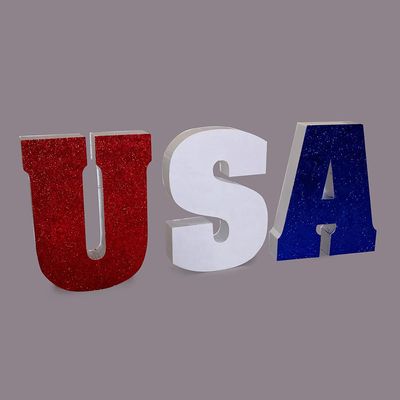 Anderson's Glitter USA Letters Parade Float Decorating Kit, Patriotic Decorations, 4th of July Dcor