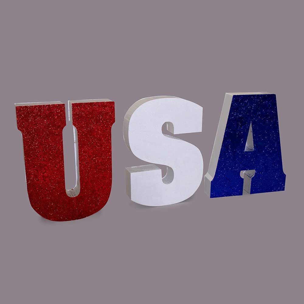 Anderson's Glitter USA Letters Parade Float Decorating Kit, Patriotic Decorations, 4th of July Dcor
