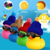 Chivao 12 Pcs Mini Rubber Ducks with Sunglasses/ Glasses and Hats/ Necklace, Cruise Rubber Ducks in Bulk Valentines Day Gift Small Bathtub Toy for Hiding Party Favor(Fresh Color,Vivid Style) view 2