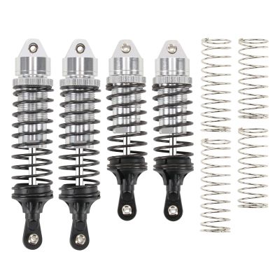 RCAWD Big Bore RC Shock for Slash 4WD 4x4 Upgrades Parts, 1/10 Stampede 4WD 4x4,Hoss 4WD 4x4,Rustler 4WD 4x4,4PCS Aluminum Full Metal Front Rear Shocks Absorber,Replace 5862(Silver)