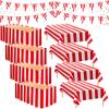 Chumia 10 Pcs Carnival Theme Party Decorations Circus Decorations Carnival Table Skirts Carnival Tablecloths Red White Striped Pennant Banners Circus Carnival Bunting Banners for Carnival Circus view 1