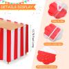 Chumia 10 Pcs Carnival Theme Party Decorations Circus Decorations Carnival Table Skirts Carnival Tablecloths Red White Striped Pennant Banners Circus Carnival Bunting Banners for Carnival Circus view 3