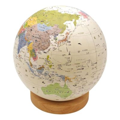 Hobonichi Earth Ball Journey, A full-scale globe type earth ball that separates the countries of the world. When you place the app, you can see the world information, Diameter 7.9 inches (20 cm), Made in Japan, Ivory