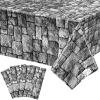 Irenare Halloween Stone Wall Tablecloths, Medieval Castle Party Decorations Supplies Disposable Plastic Brick Stone Tablecloth Brick Wall Table Covers for Birthday Party Favors(4 Pack,108 x 54 Inch) view 1