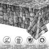 Irenare Halloween Stone Wall Tablecloths, Medieval Castle Party Decorations Supplies Disposable Plastic Brick Stone Tablecloth Brick Wall Table Covers for Birthday Party Favors(4 Pack,108 x 54 Inch) view 4